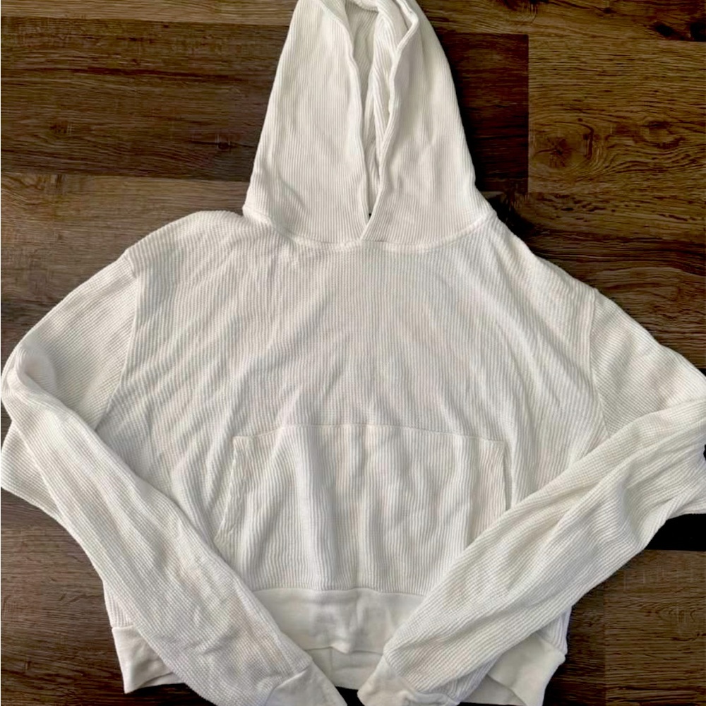 Brandy Melville White Waffle Hoodie